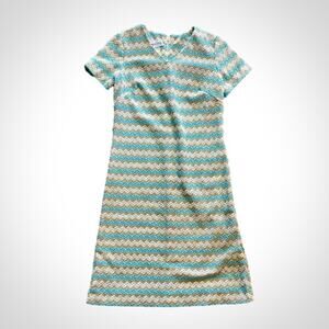 Walden Classics Vintage Blue Crochet Knit A-Line Dress Womens Small